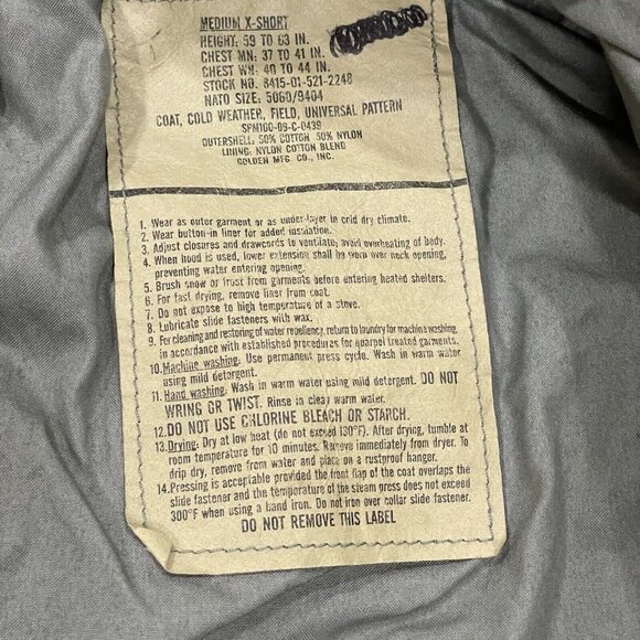 Vintage Military Jacket Medium X Short M65 Cold Weather Field Digital Camo Patch - Picture 6 of 11